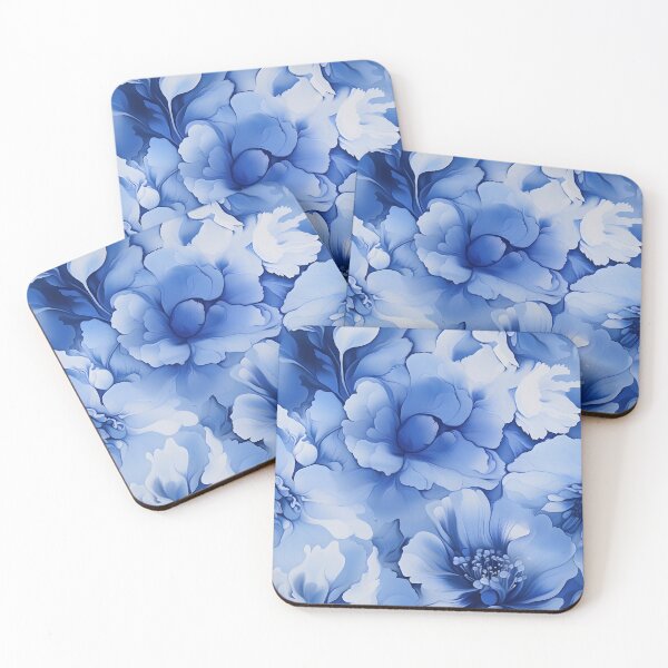 Item preview, Elegant Sapphire Blooms: Airbrushed Floral Artwork designed and sold by inkArtistryfine.