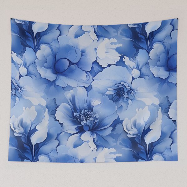 Item preview, Elegant Sapphire Blooms: Airbrushed Floral Artwork designed and sold by inkArtistryfine.