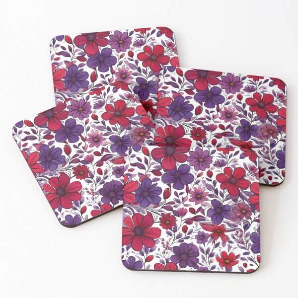 Item preview, Red and Purple Flower Medley designed and sold by tobyheward.