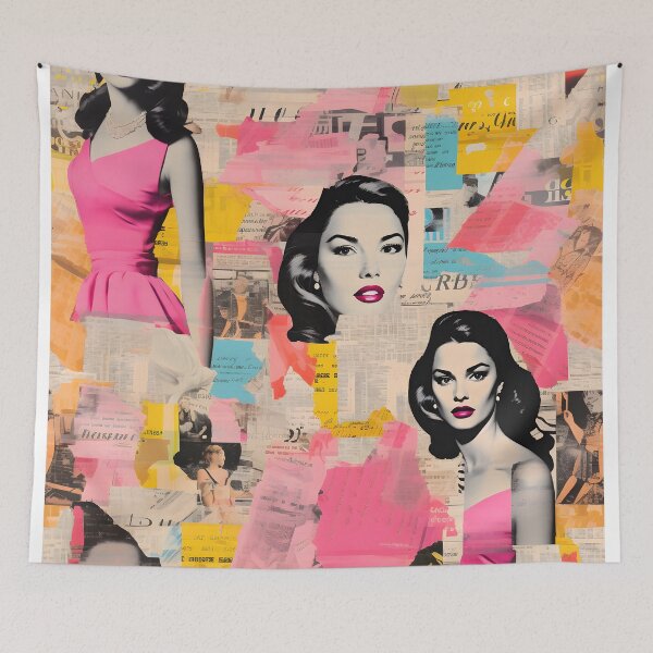 Item preview, Vintage Glamour: Chic Fashion Collage with Classic Beauty designed and sold by inkArtistryfine.
