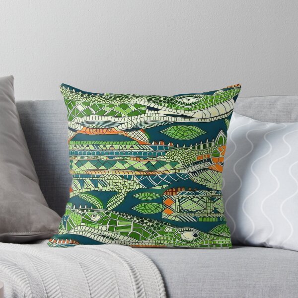 Item preview, Geometric Green Crocodiles Pattern designed and sold by Geonimalia.