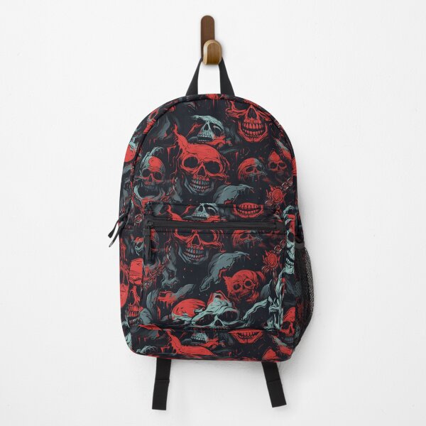 Item preview, Chilling Depths: Crimson and Noir Skulls with Chains Artwork designed and sold by inkArtistryfine.