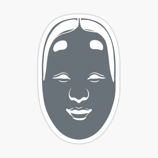 Artikel-Vorschau von Traditionelle japanische Masken, Onnamen, stilisiertes Design in grauer Tinte, designt und verkauft von martodesign.