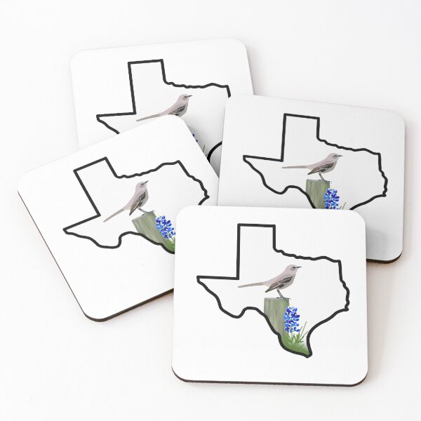 Item preview, texas state bird and flower (blue bonnet and northern mockingbird) designed and sold by mstremciuc.