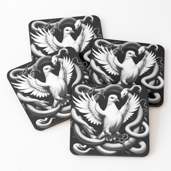 Item preview, Dove in snakes pit black white tattoo designed and sold by Kulpi6147.