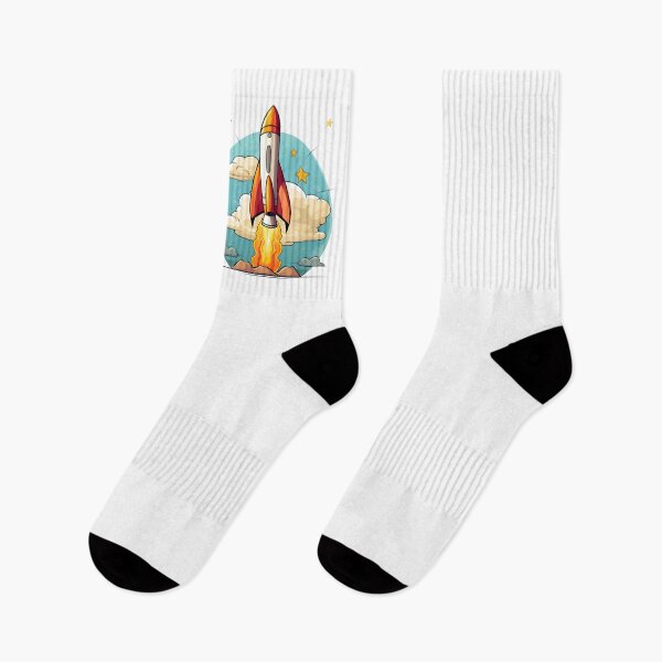 Item preview, Cartoon Artistic Style Rocket Rocket Ship Painting Drawing Logo Sticker, wall arts, Art Prints and More designed and sold by Kevin Lou.