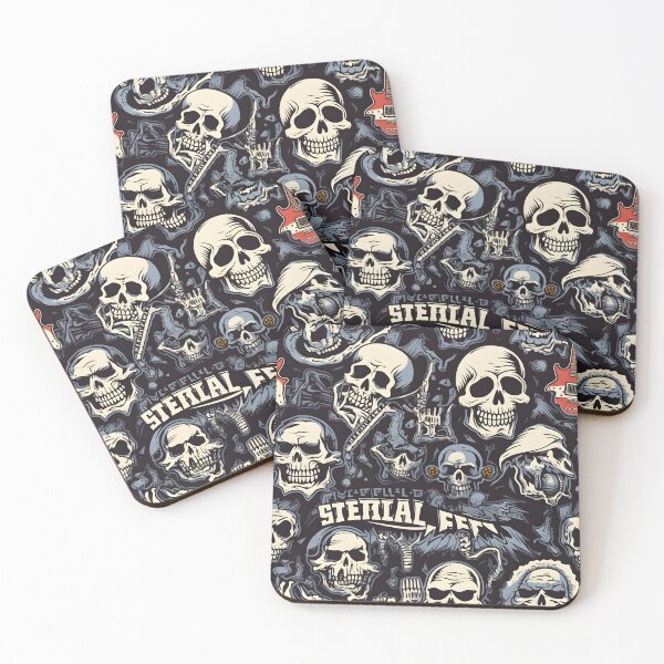 Item preview, Rock Eternal: Skull Symphony with Electric Guitars Illustration designed and sold by inkArtistryfine.