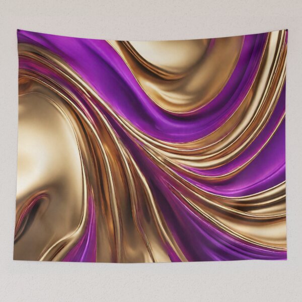 Item preview, Modern Abstract Flow Art- Purple  and Gold designed and sold by artcolory.