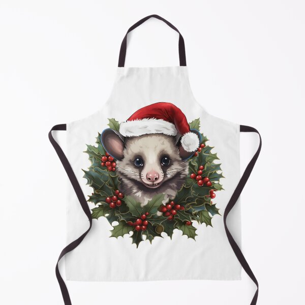 Item preview, Christmas Opossum - Christmas Possum in Wreath designed and sold by MyThirdFavorite.