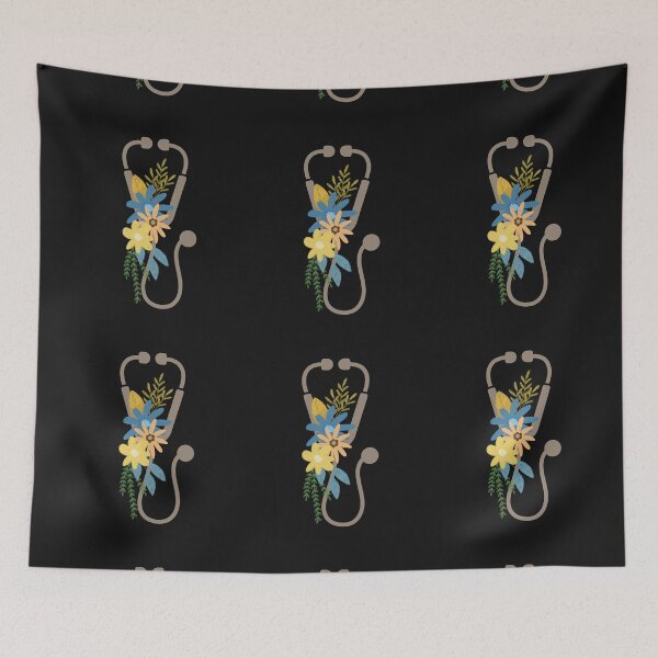 Item preview, Stethoscope with flower -medical-nursing designed and sold by medoutfits.