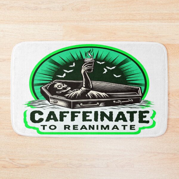 Item preview, Caffeinate to Reanimate - Zombie Coffin Coffee - Dark Green Design designed and sold by MegaDirt.