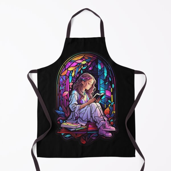 Item preview, Stained Glass Book Aesthetic, Girl Reading Book designed and sold by Desfix.
