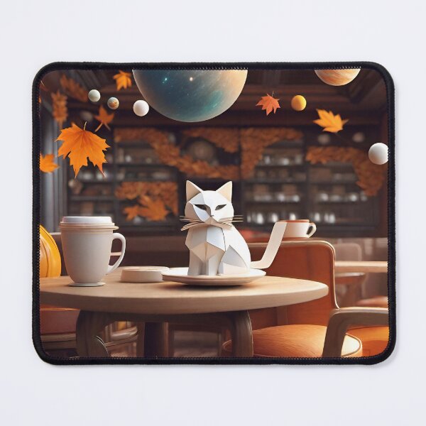 Item preview, Origami Kitty Coffee Shop in the Fall designed and sold by HalluciGenetics.
