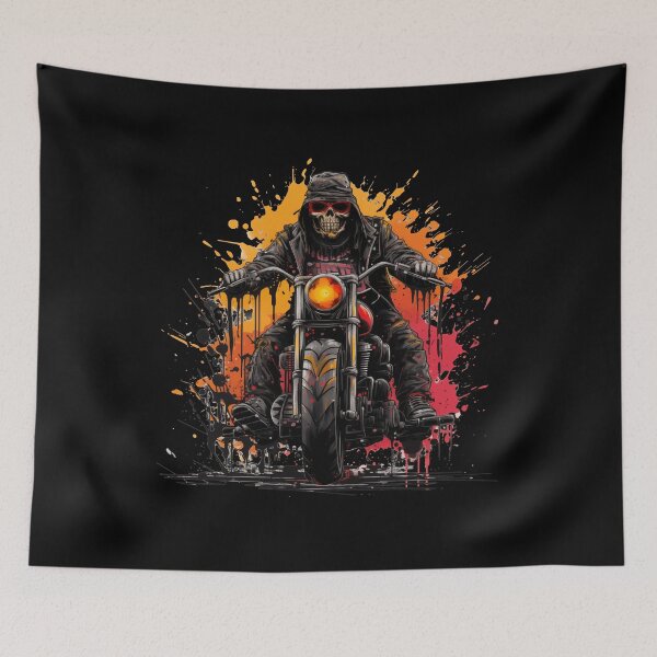 Item preview, Apocalyptic Biker No2: skeleton on a Motorcycle designed and sold by GrungeGarage.