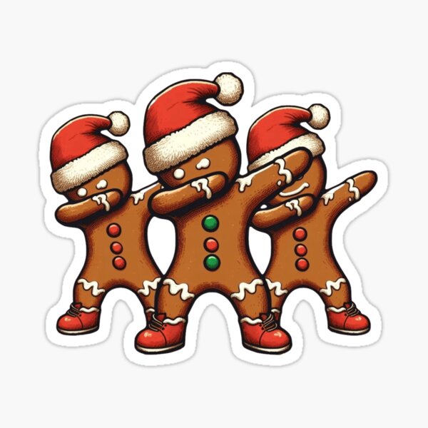 Dabbing Gingerbread Man Cookie Santa Christmas Gift - Dabbing Gingerbread  Man - Sticker