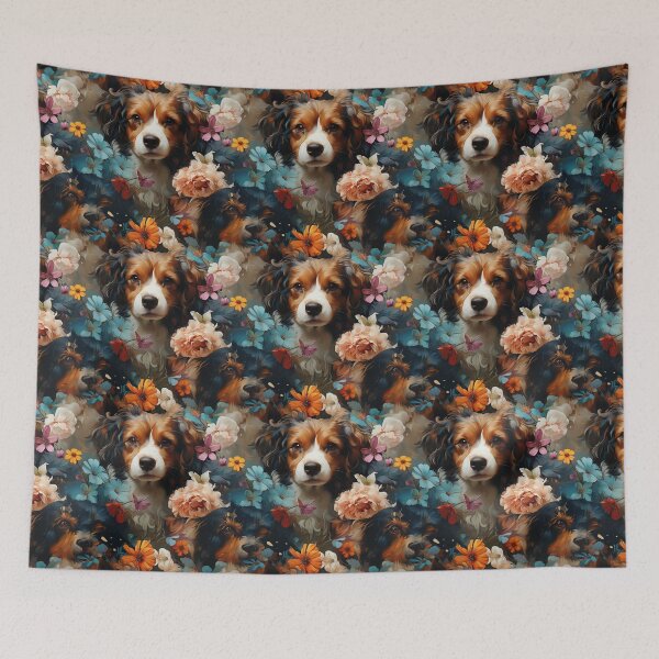Item preview, Exclusive Artwork Cute Dogs Floral Puppies Gift Ideas P104-3 designed and sold by MPCFICTION.