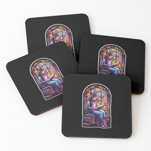 Item preview, Stained Glass Book Aesthetic, Girl Reading Book designed and sold by Desfix.