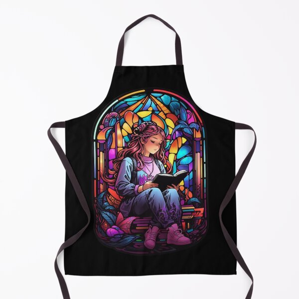 Item preview, Stained Glass Book Aesthetic, Girl Reading Book designed and sold by Desfix.