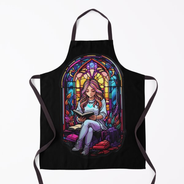 Item preview, Stained Glass Book Aesthetic, Girl Reading Book designed and sold by Desfix.