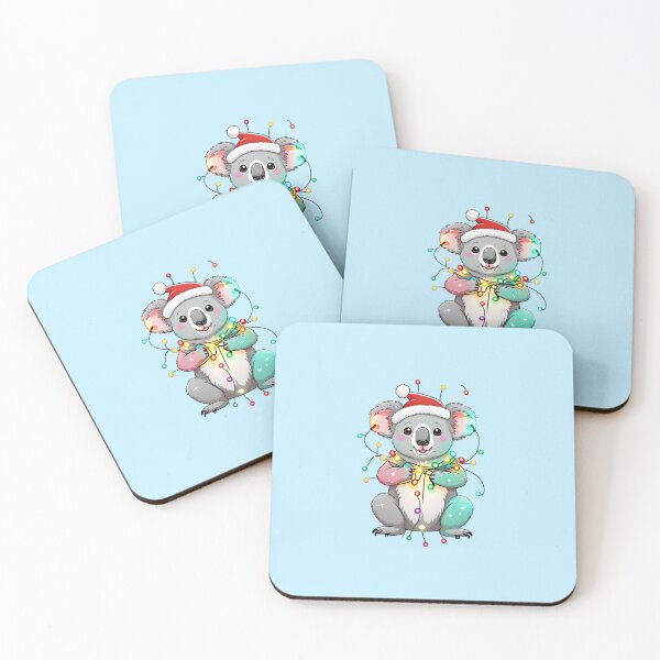 Artikelvorschau, Niedlicher Koala-Weihnachtsmann mit Weihnachtsbeleuchtung entworfen und verkauft von Itsheartshop.