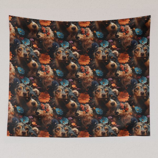 Item preview, Exclusive Artwork Cute Dogs Floral Puppies Gift Ideas P104-2 designed and sold by MPCFICTION.