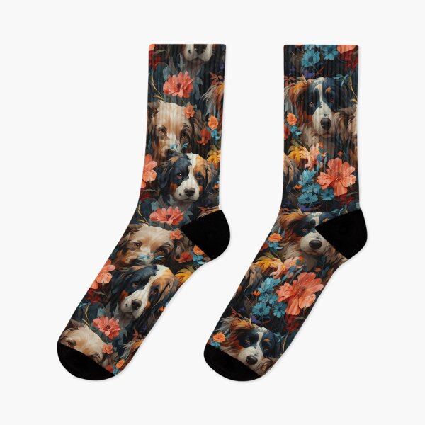 Item preview, Exclusive Artwork Cute Dogs Floral Puppies Gift Ideas P104-1 designed and sold by MPCFICTION.