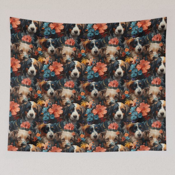Item preview, Exclusive Artwork Cute Dogs Floral Puppies Gift Ideas P104-1 designed and sold by MPCFICTION.