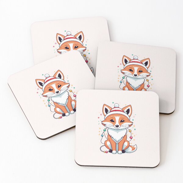 Artikelvorschau, Niedlicher Fuchs-Weihnachtsmann mit Weihnachtsbeleuchtung entworfen und verkauft von Itsheartshop.