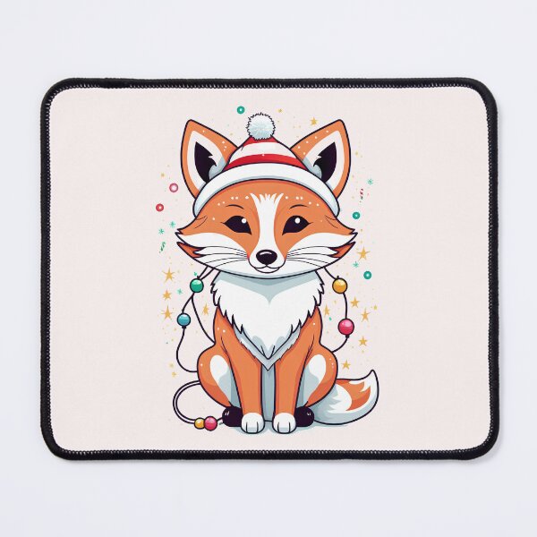 Item preview, Cute Fox Santa With Christmas Lights designed and sold by Itsheartshop.