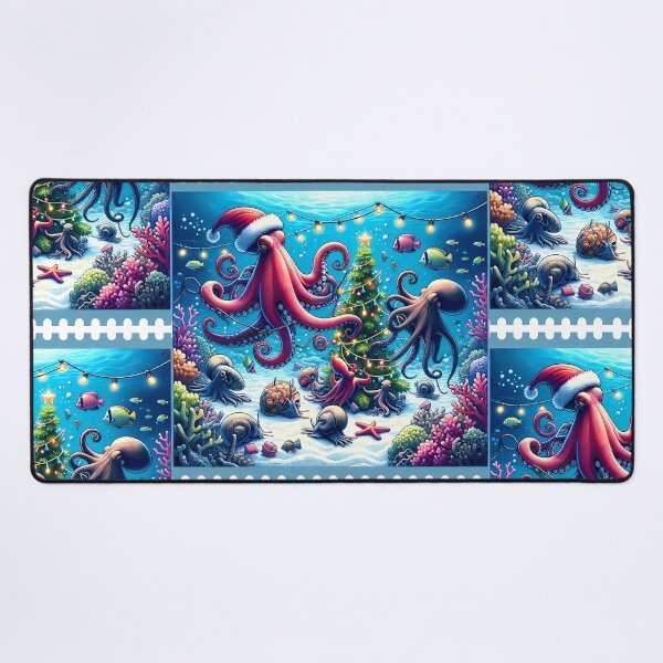 Item preview, Underwater Christmas Festivities with Octopuses designed and sold by MokkaCattern.