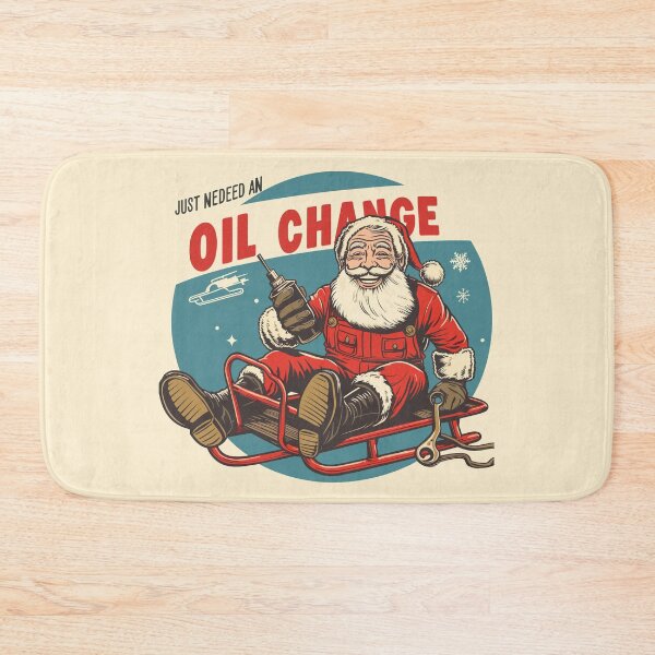Item preview, Vintage Funny Mechanic Poster of Santa Claus Fixing Sleigh on Christmas | Just Needed an Oil Change  designed and sold by 8fifty8.