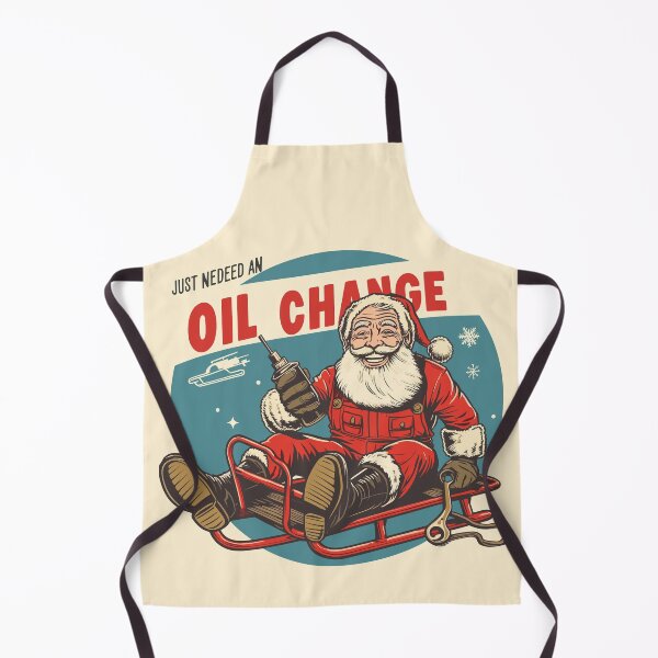 Item preview, Vintage Funny Mechanic Poster of Santa Claus Fixing Sleigh on Christmas | Just Needed an Oil Change designed and sold by 8fifty8.