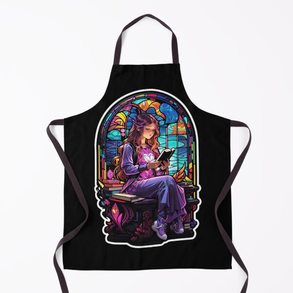 Item preview, Stained Glass Book Aesthetic, Girl Reading Book designed and sold by Desfix.