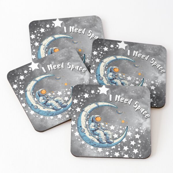Item preview, Cosmic Contemplation: Astronaut on Crescent Moon with the Echoing Sentiment - 'I Need Space' designed and sold by s-n-s-designs.