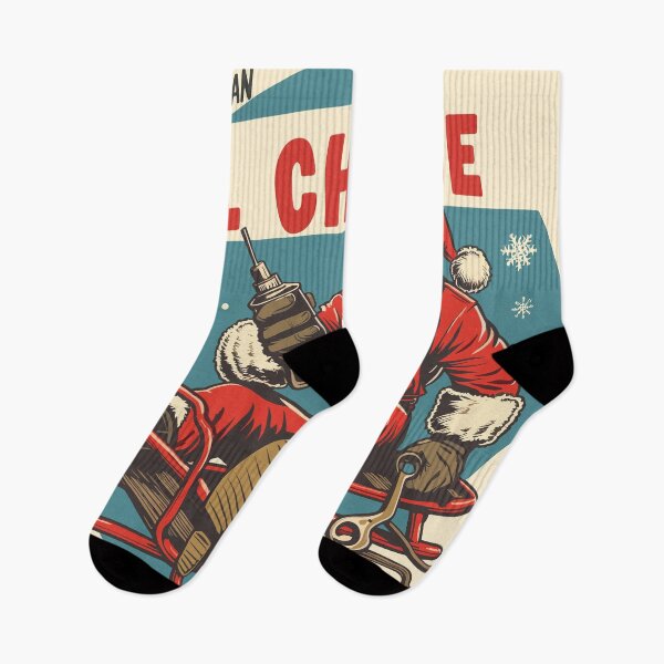 Item preview, Vintage Funny Mechanic Poster of Santa Claus Fixing Sleigh on Christmas | Just Needed an Oil Change  designed and sold by 8fifty8.