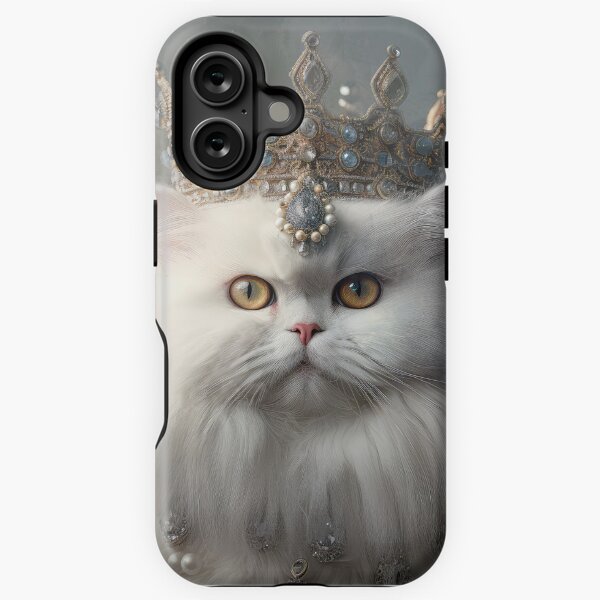 Item preview, White Persian Cat with Crown 02 designed and sold by Elisabeth Lucas.