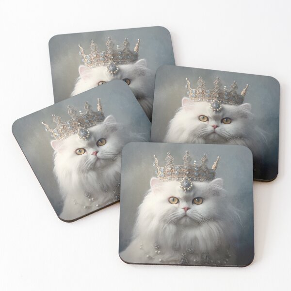 Item preview, White Persian Cat with Crown 02 designed and sold by Elisabeth Lucas.