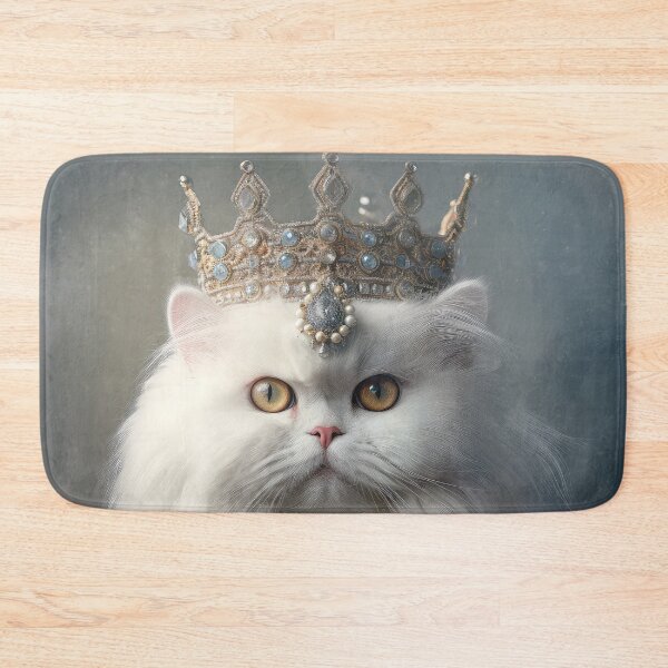 Item preview, White Persian Cat with Crown 02 designed and sold by Elisabeth Lucas.
