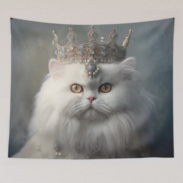 Item preview, White Persian Cat with Crown 02 designed and sold by Elisabeth Lucas.