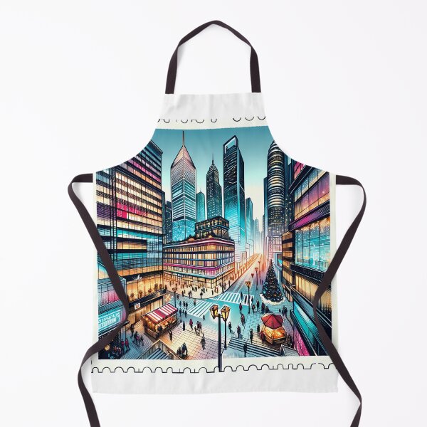 Item preview, Christmas Eve in the Bustling City designed and sold by MokkaCattern.