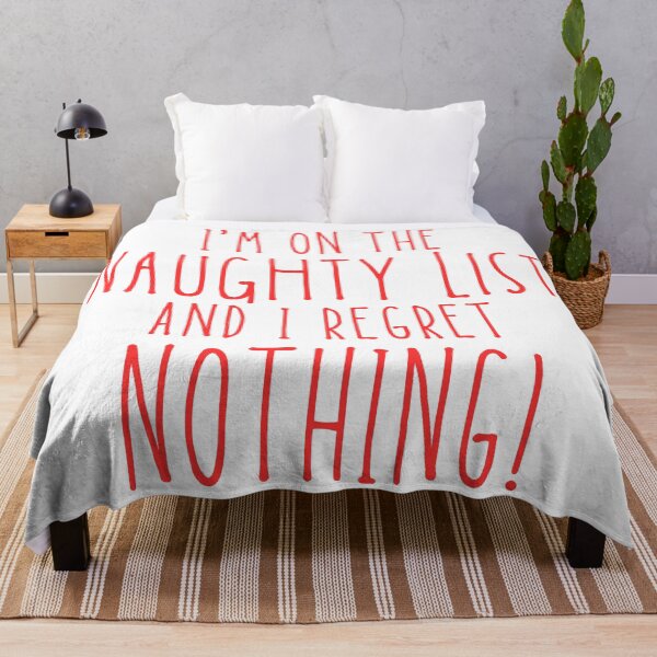 Item preview, Christmas Humor. Rude, Offensive, Inappropriate Christmas Design. I'm On The Naughty List And I Regret Nothing. Red designed and sold by That Cheeky Tee.