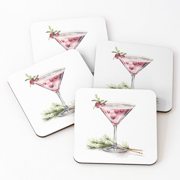 Item preview, Martini Glass with Berries Christmas Cocktail designed and sold by My-Magic-World.