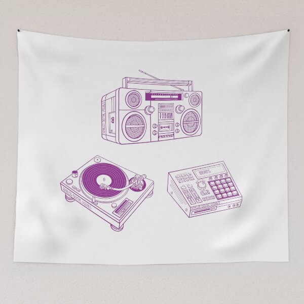 Item preview, Boombox, Beat Maker, Turntable (Violet Lines) Analog / Music designed and sold by analogdigitalvz.