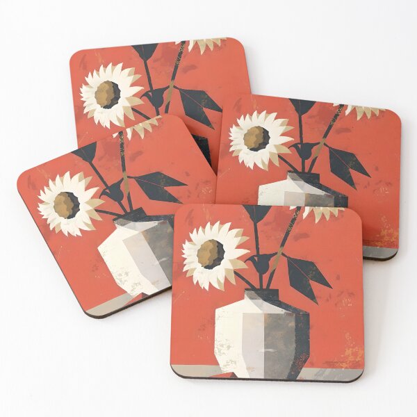 Item preview, Daisy flowers Bill Sienkiewicz flat graphic design designed and sold by ChataMaroon.