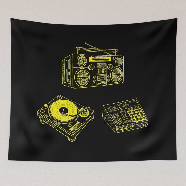 Item preview, Boombox, Beat Maker, Turntable (Yellow Rose Lines) Analog / Music designed and sold by analogdigitalvz.