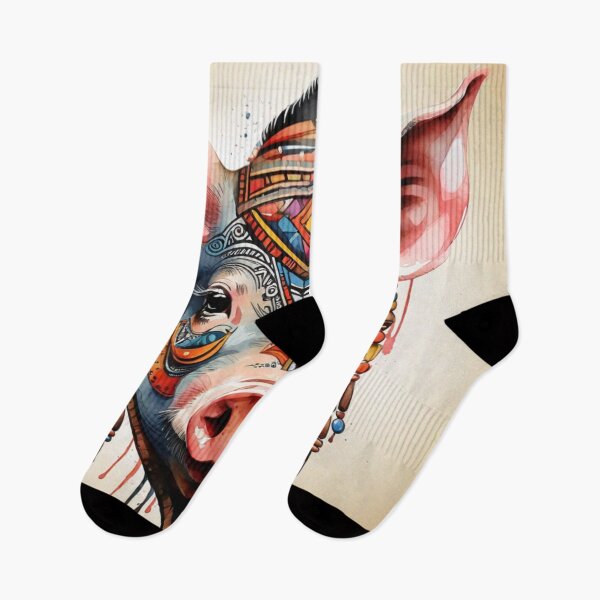 Item preview, Pig tribal watercolor designed and sold by shokA Design.
