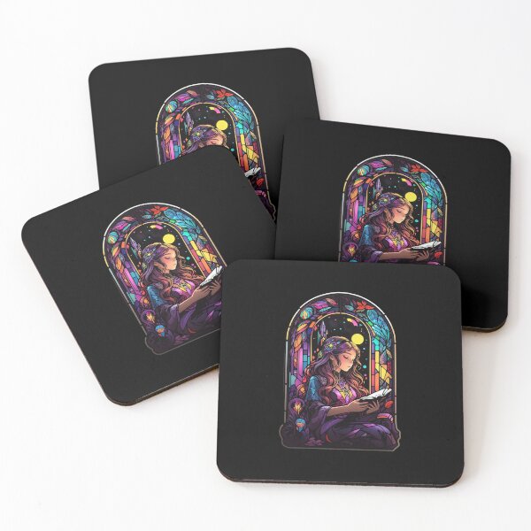 Item preview, Stained Glass Book Aesthetic, Girl Reading Book designed and sold by Desfix.