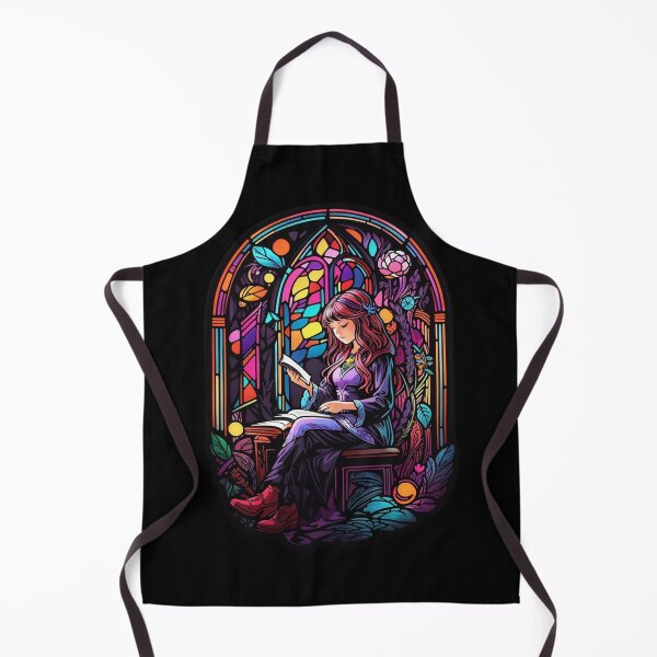 Item preview, Stained Glass Book Aesthetic, Girl Reading Book designed and sold by Desfix.