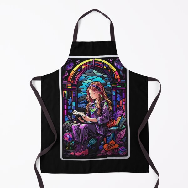 Item preview, Stained Glass Book Aesthetic, Girl Reading Book designed and sold by Desfix.