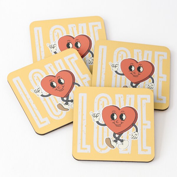 Item preview, Love and Valentine's Day bright letters in the background and red wandering heart designed and sold by SplashTastic.